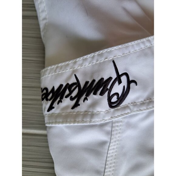 Quiksilver Mens White Cargo Swim Board Shorts Drawstring Waist Pockets Size 38 - Picture 2 of 8